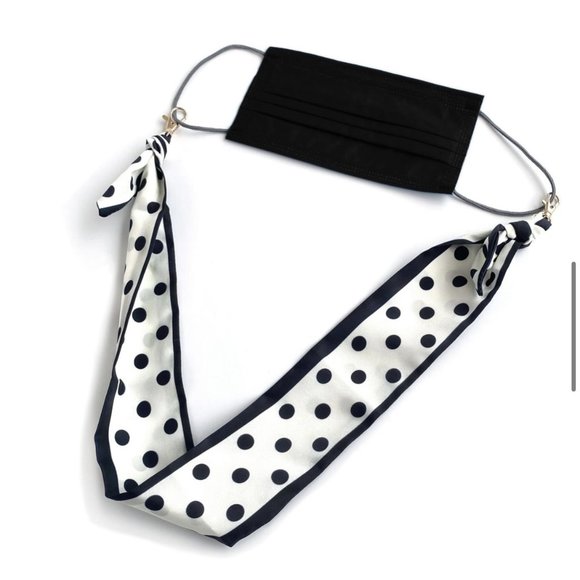 [New] Bohemian Colorful Retro Scarf Glasses Mask Chain Polka Dots or Heart Love - Picture 5 of 11